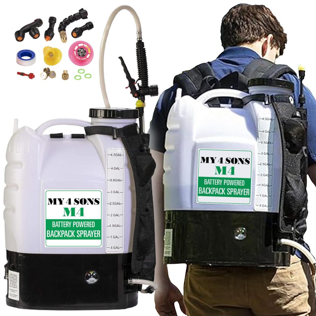 MY4SONS M4 4-Gallon Battery Powered Backpack Sprayer